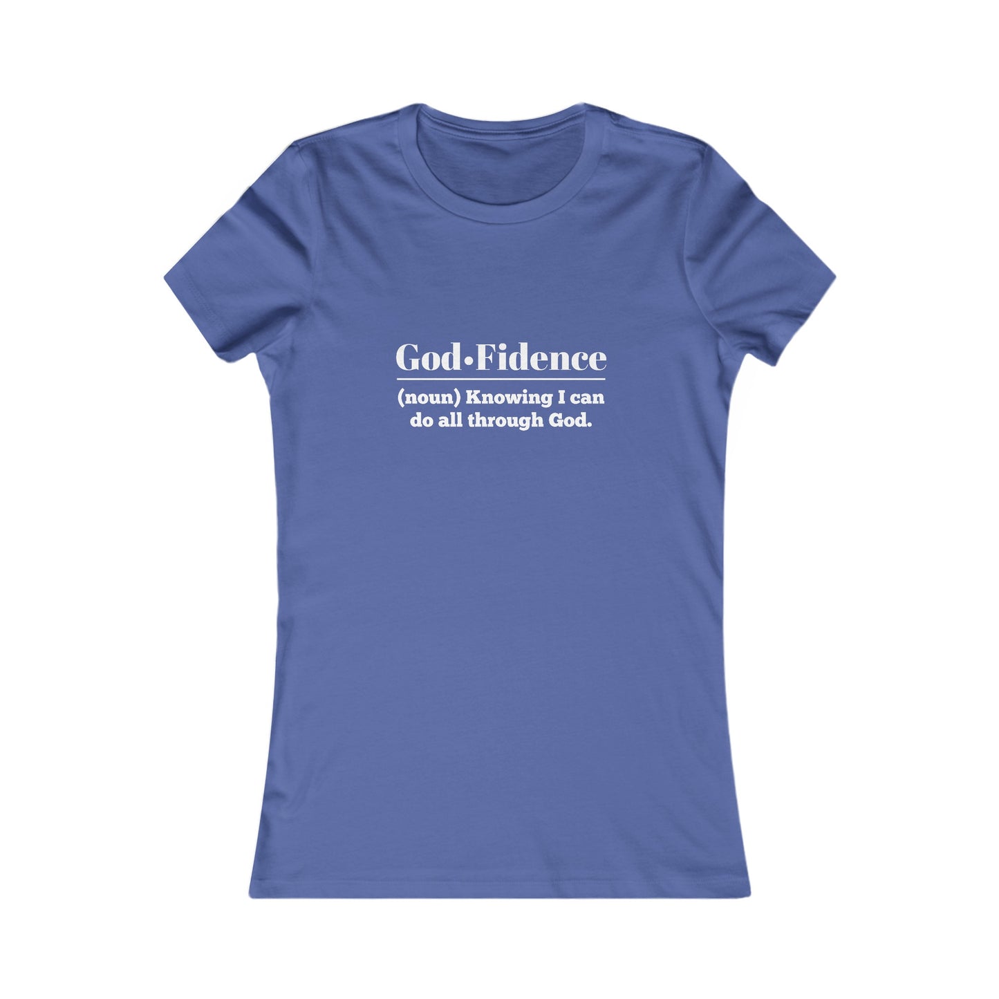 God-fidence Women's Fitted Tshirt (White Logo) - Sweet Baby Jeez Teez