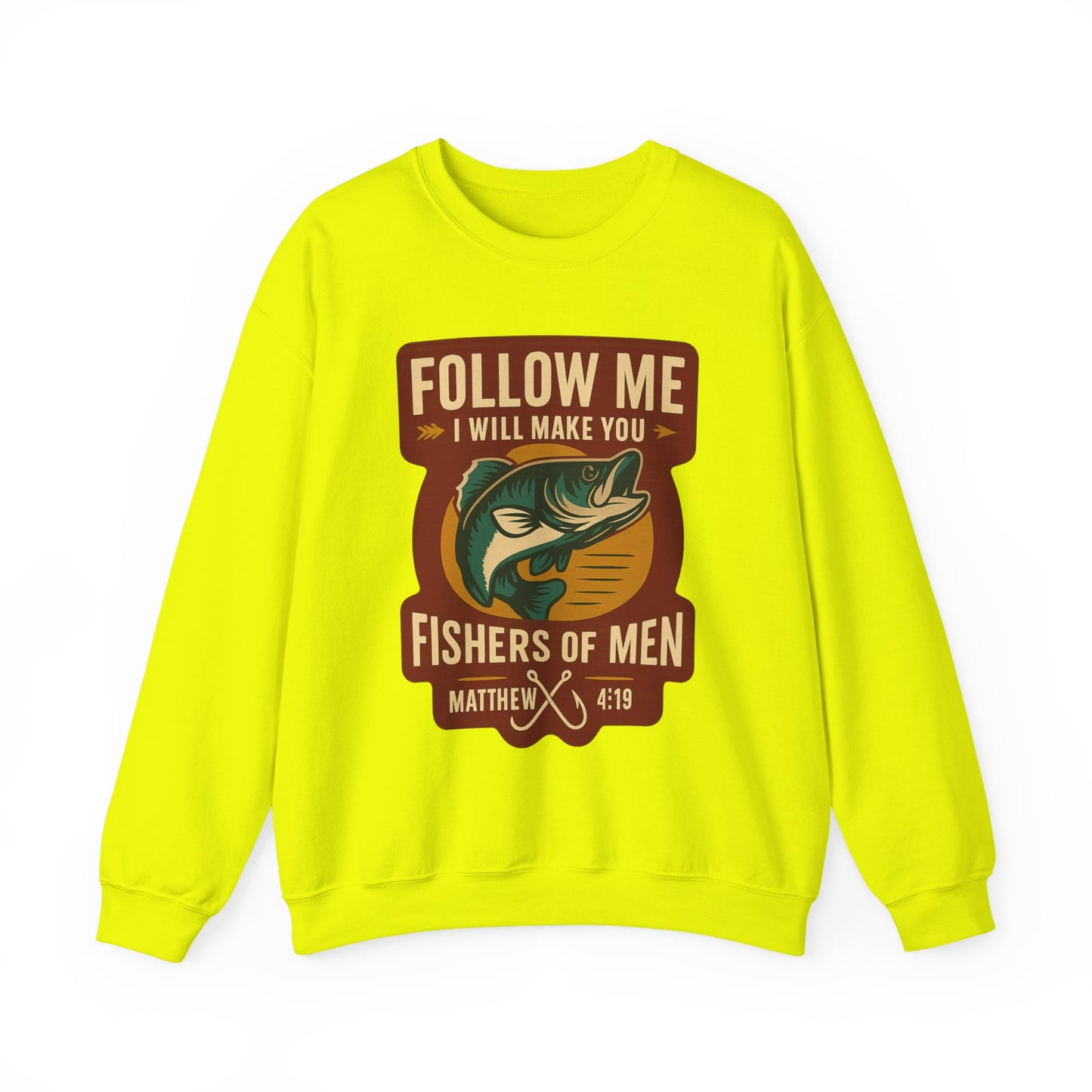 "Follow Me" Fisherman Bible Verse Crewneck Sweatshirt