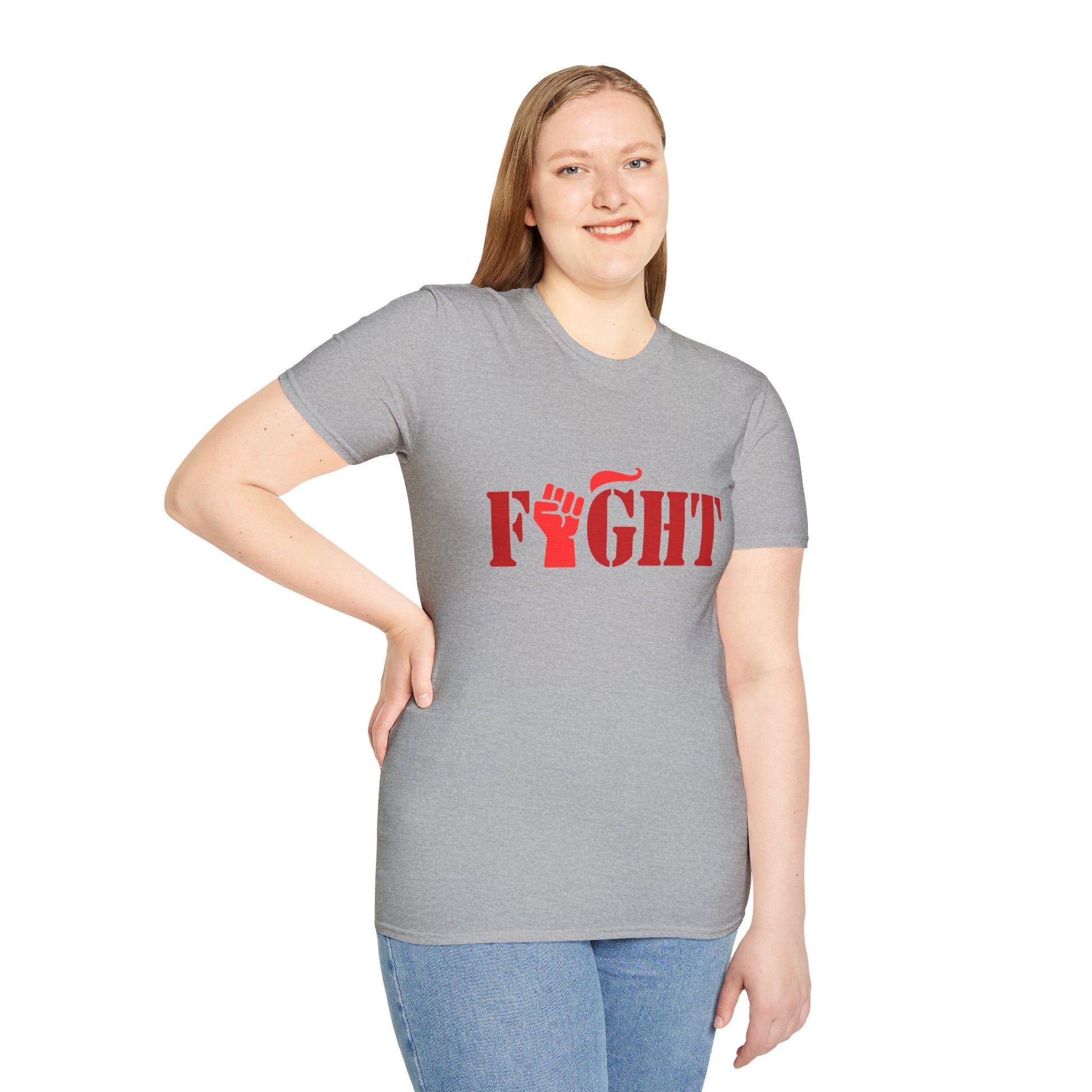Fight Women's Relaxed/Plus Tshirt (Red Fist Logo) - Sweet Baby Jeez Teez