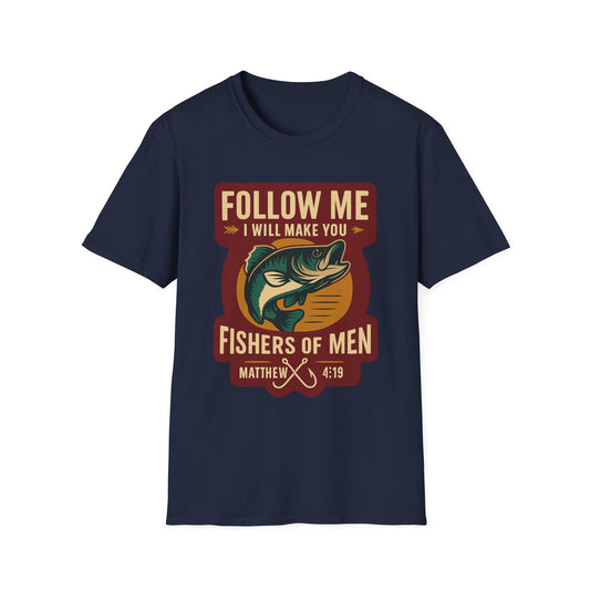 "Follow Me" Bible Verse Unisex Softstyle Tshirt