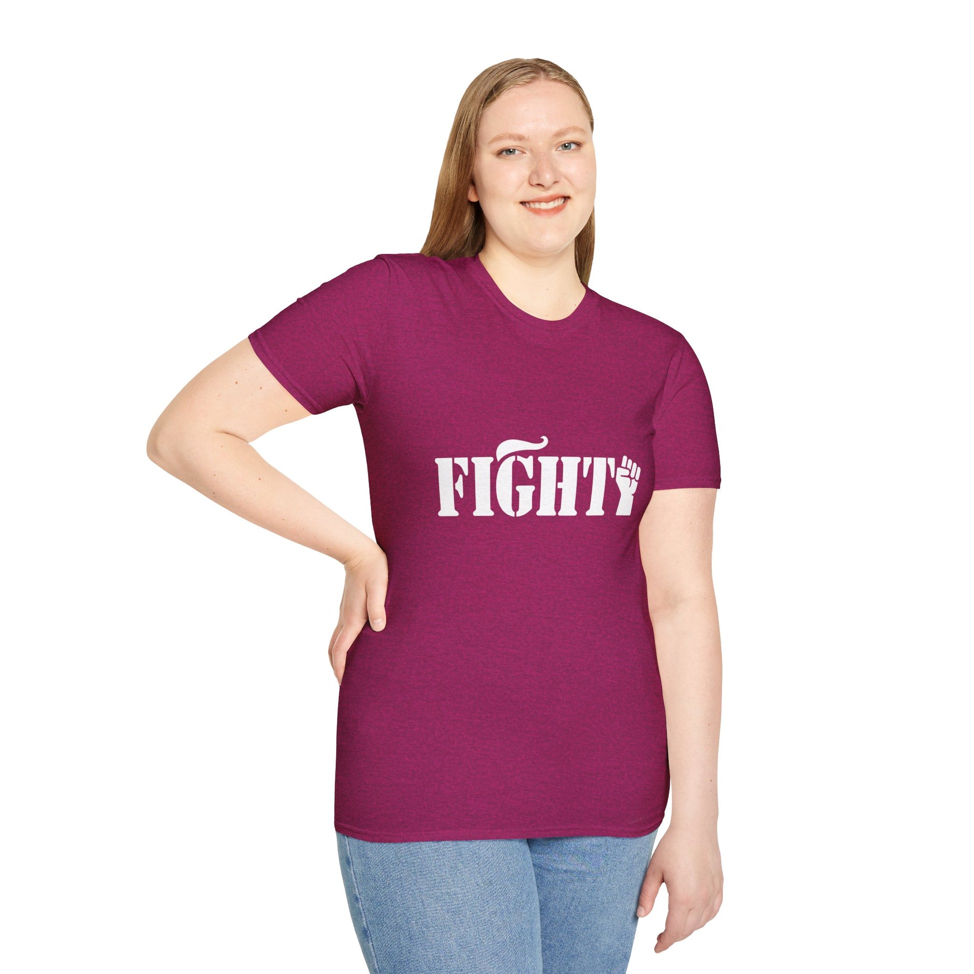 Fight Women's Relaxed/Plus Tshirt (White Fist Logo) - Sweet Baby Jeez Teez