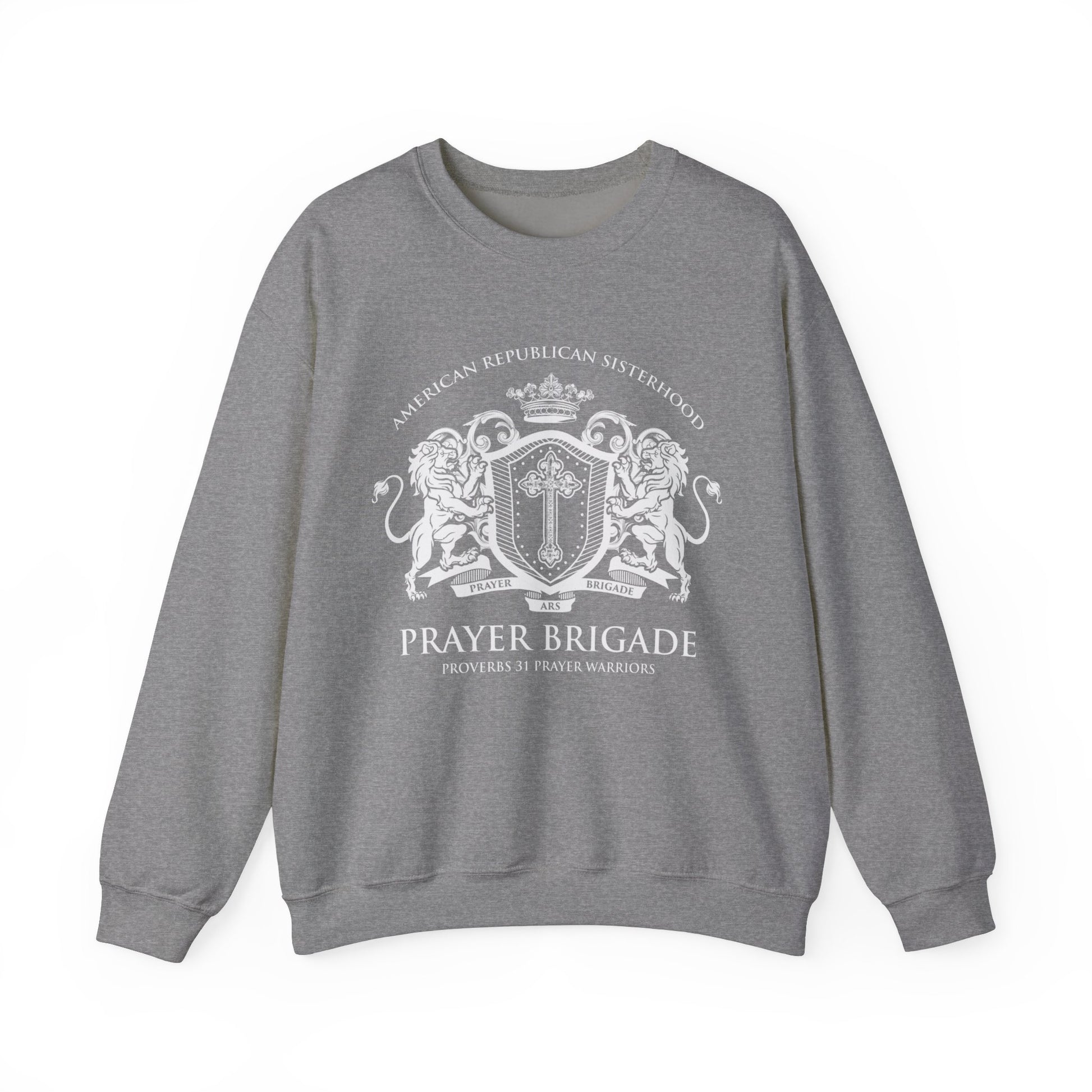 ARS Prayer Brigade Unisex Sweatshirt (Light Gray with Light Gray Logo) - Sweet Baby Jeez Teez
