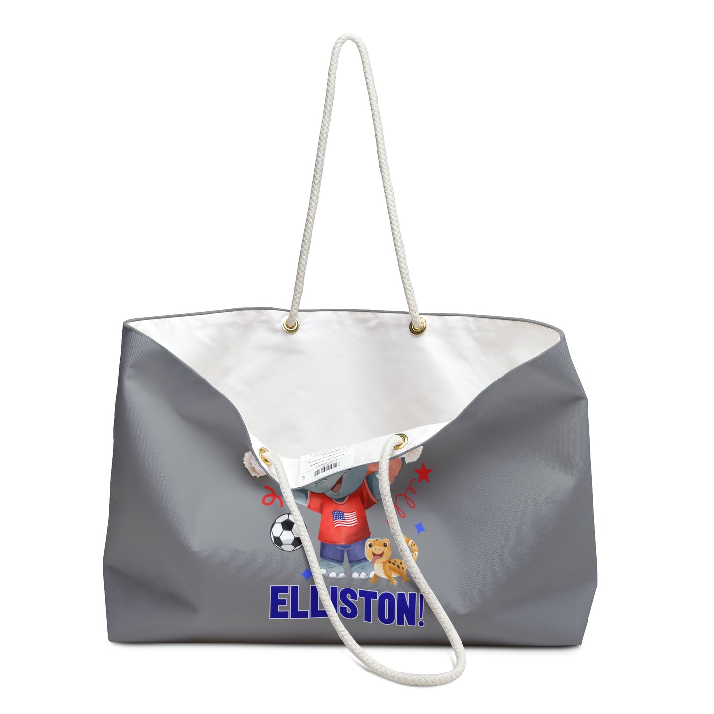 Elliston and Ellalee the Elephants (TM) double-sided weekender tote bag