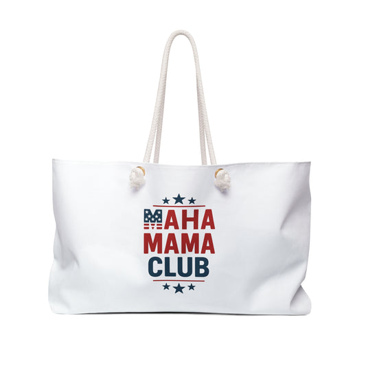 "MAHA MAMA CLUB" Weekender Bag (White) - Sweet Baby Jeez Teez