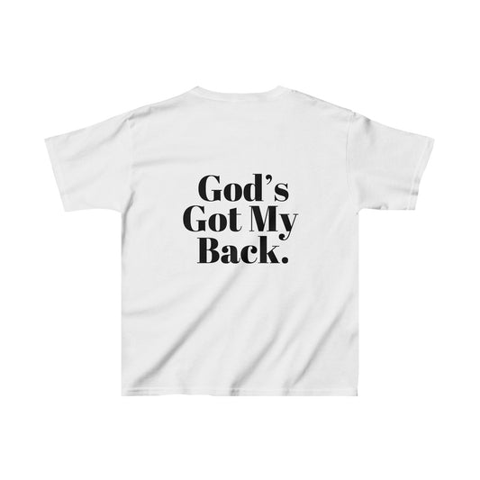 God's Got My Back Boy's Tshirt (Black Logo - Back) - Sweet Baby Jeez Teez