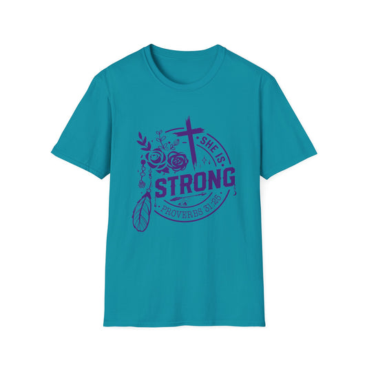 "She is Strong" Proverbs 31:25 Bible Verse Women's Relaxed Tshirt