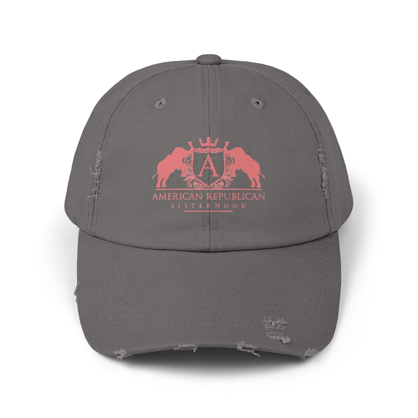 Coral Distressed Cap | Distressed Logo Cap | Sweet Baby Jeez Teez