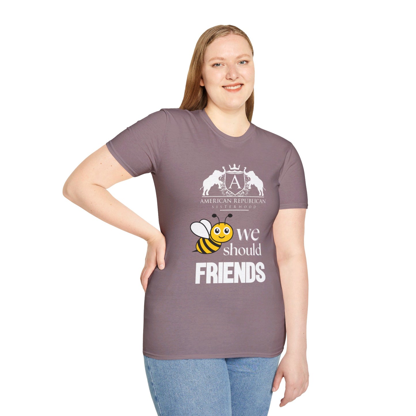 Bee Friends Women's Relaxed/Unisex Tshirt (ARS - Cartoon Logo) - Sweet Baby Jeez Teez