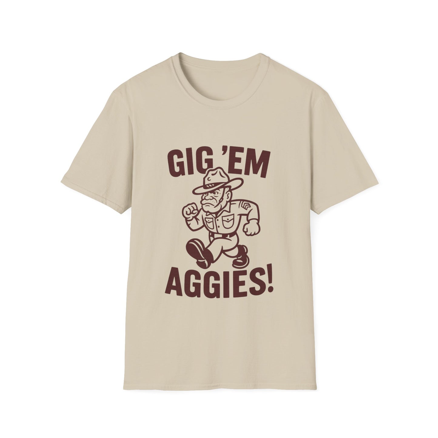 Gig Em Old Sarge Unisex Softstyle Tshirt - Sweet Baby Jeez Teez