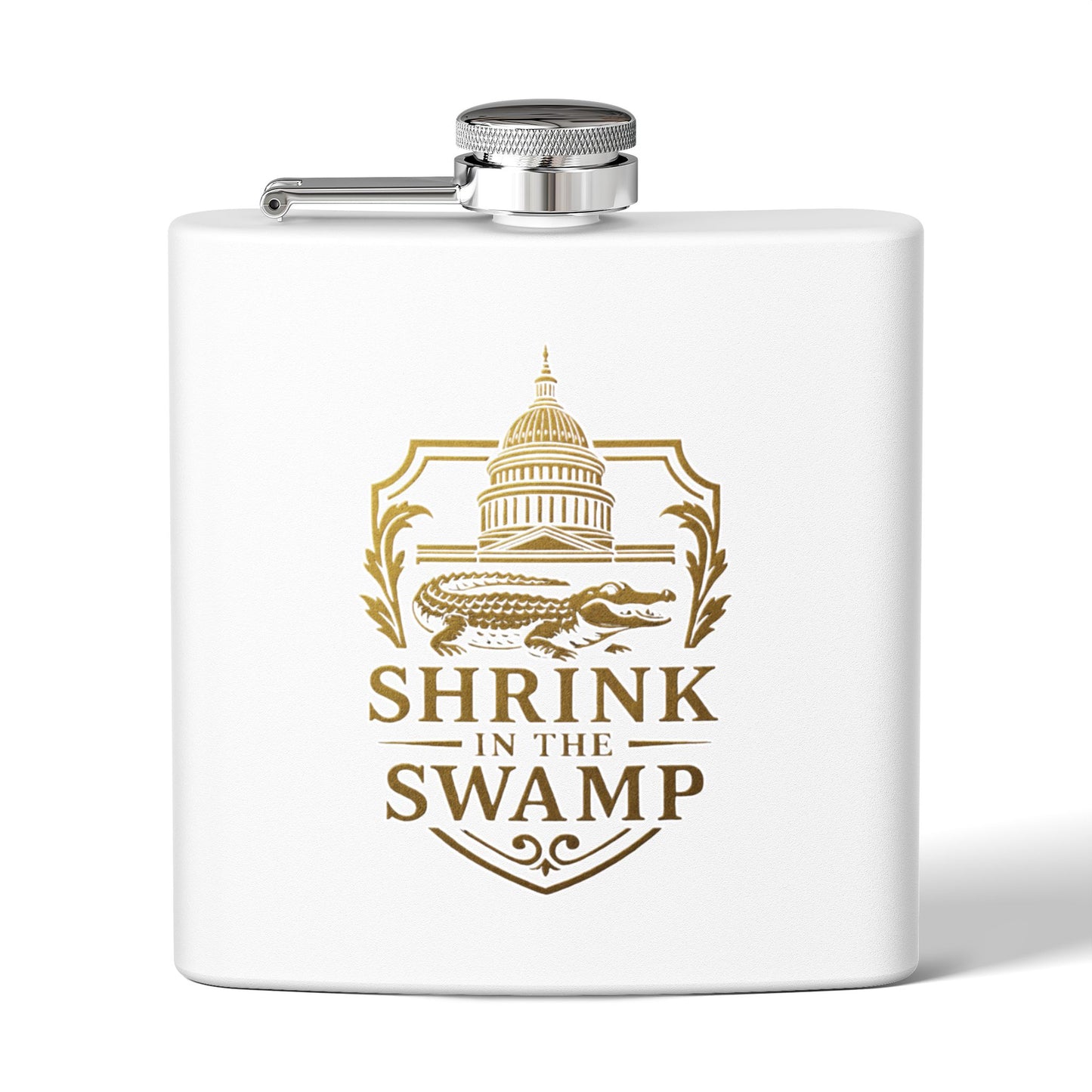 Shrink in the Swamp [TM] Stainless Steel Flask - Sweet Baby Jeez Teez
