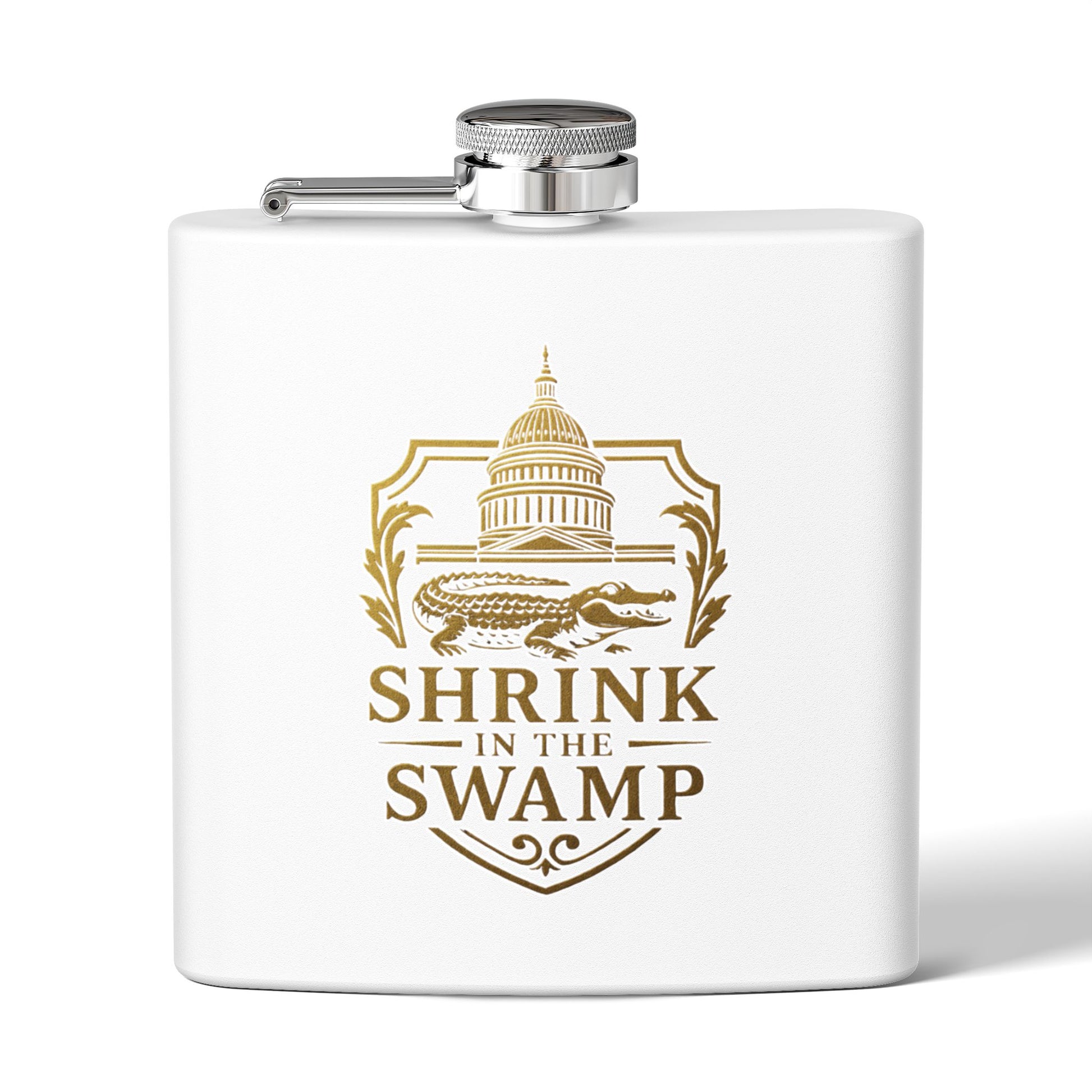 Shrink in the Swamp [TM] Stainless Steel Flask - Sweet Baby Jeez Teez