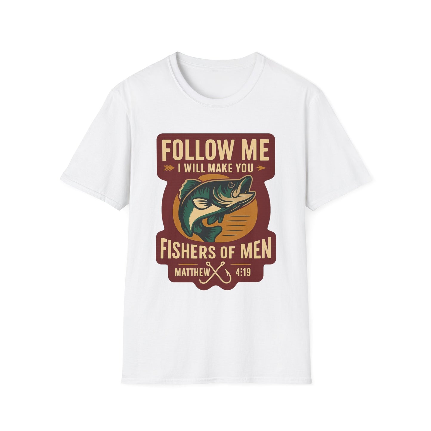 "Follow Me" Bible Verse Unisex Softstyle Tshirt