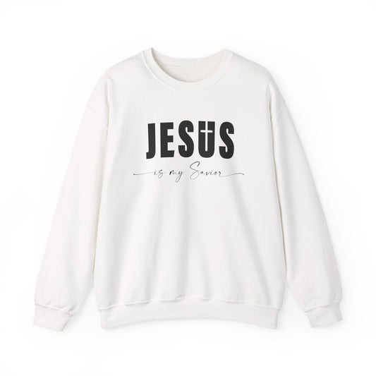 "Jesus is My Savior" Christian Faith Sweatshirt (Black Logo)