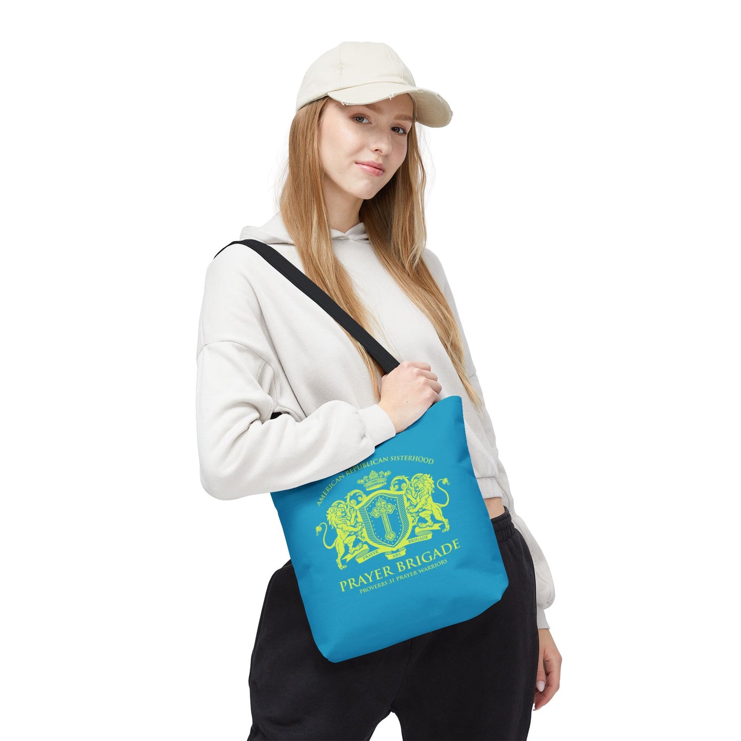ARS Prayer Brigade Tote Bag (Agua with Chartreuse Logo)