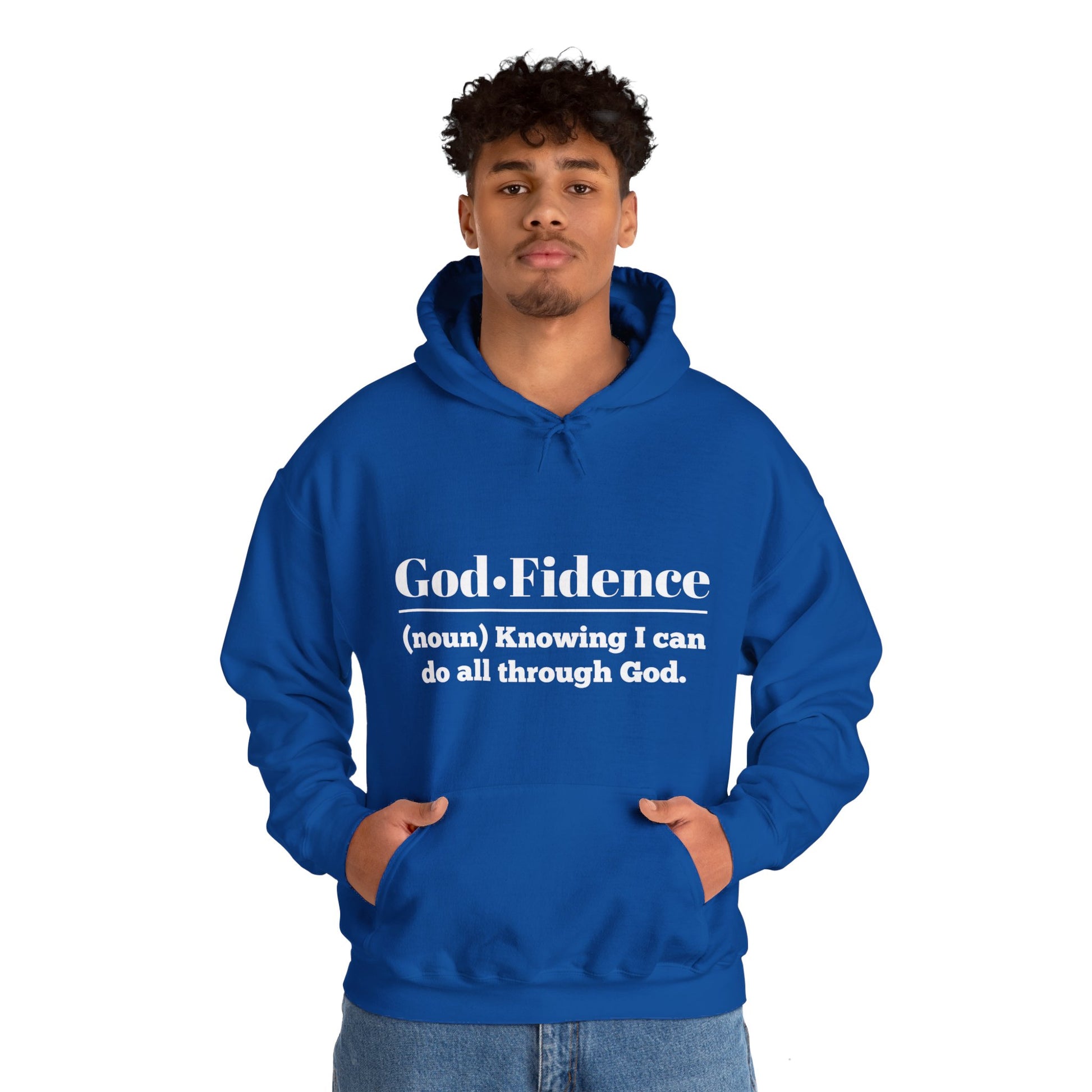 God-Fidence Men's Hoodie (White Logo) - Sweet Baby Jeez Teez