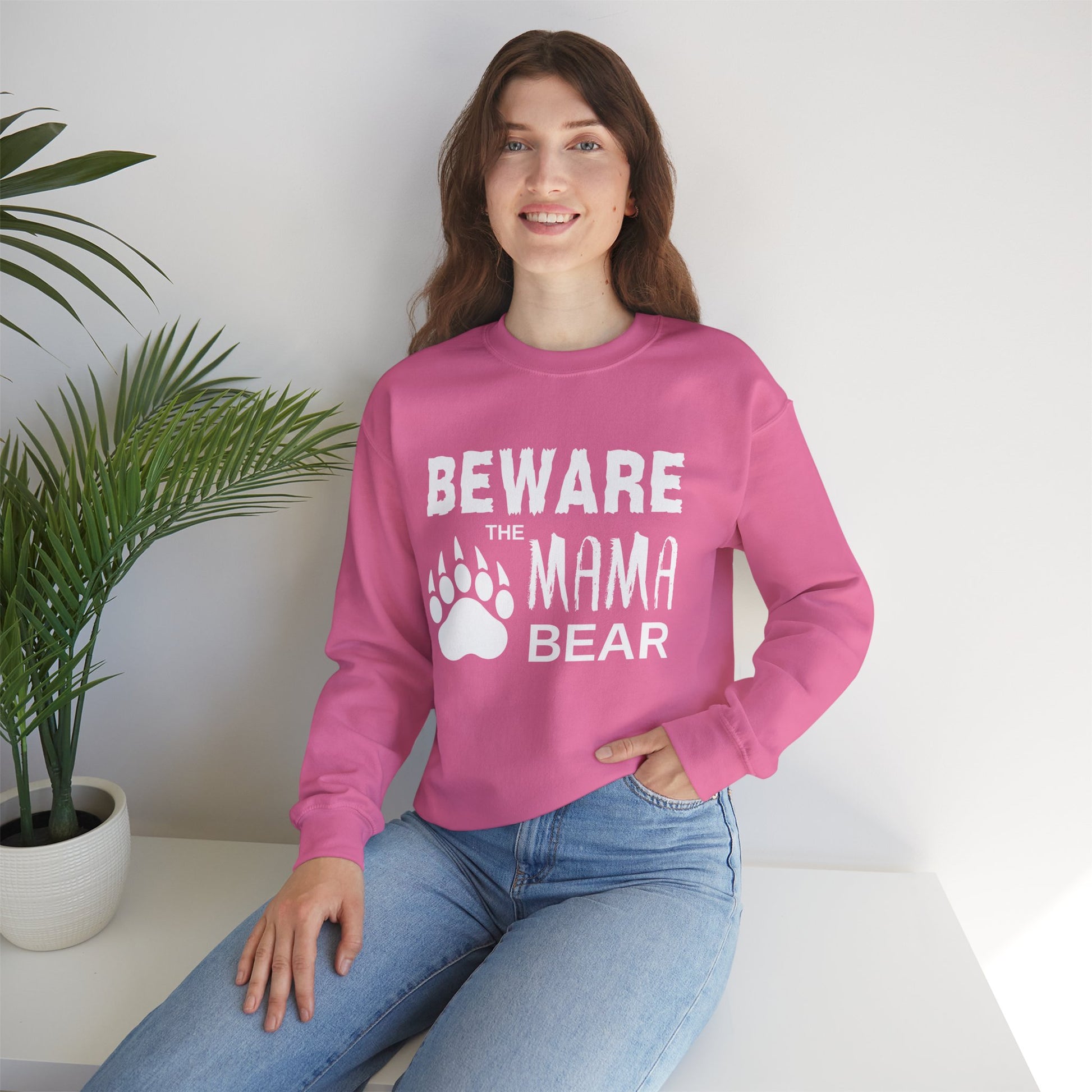 Mama Bear Women's Relaxed Sweatshirt (White Logo) - Sweet Baby Jeez Teez