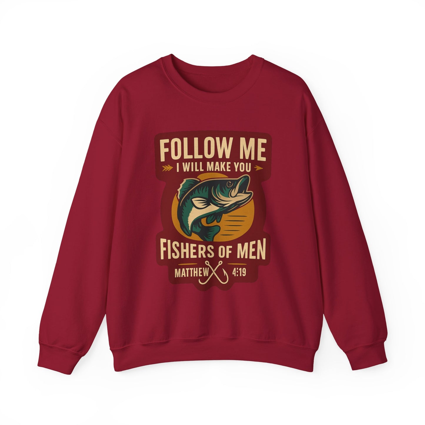 "Follow Me" Fisherman Bible Verse Crewneck Sweatshirt
