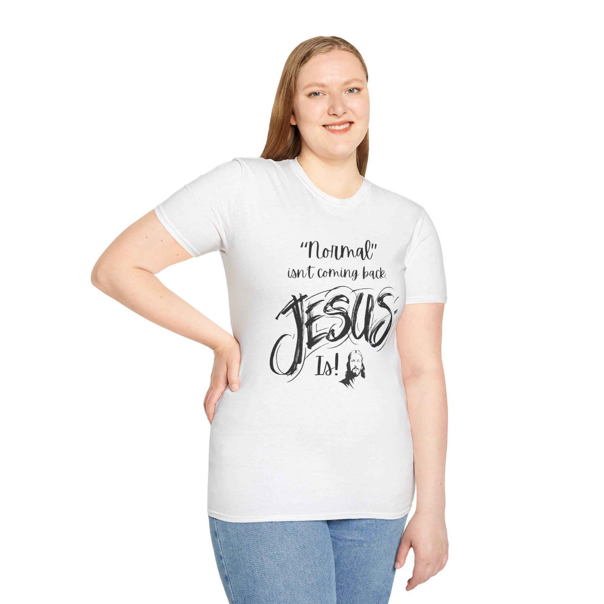 Normal isn't Coming Back Women's Relaxed/Plus Tshirt (Black Logo)) - Sweet Baby Jeez Teez