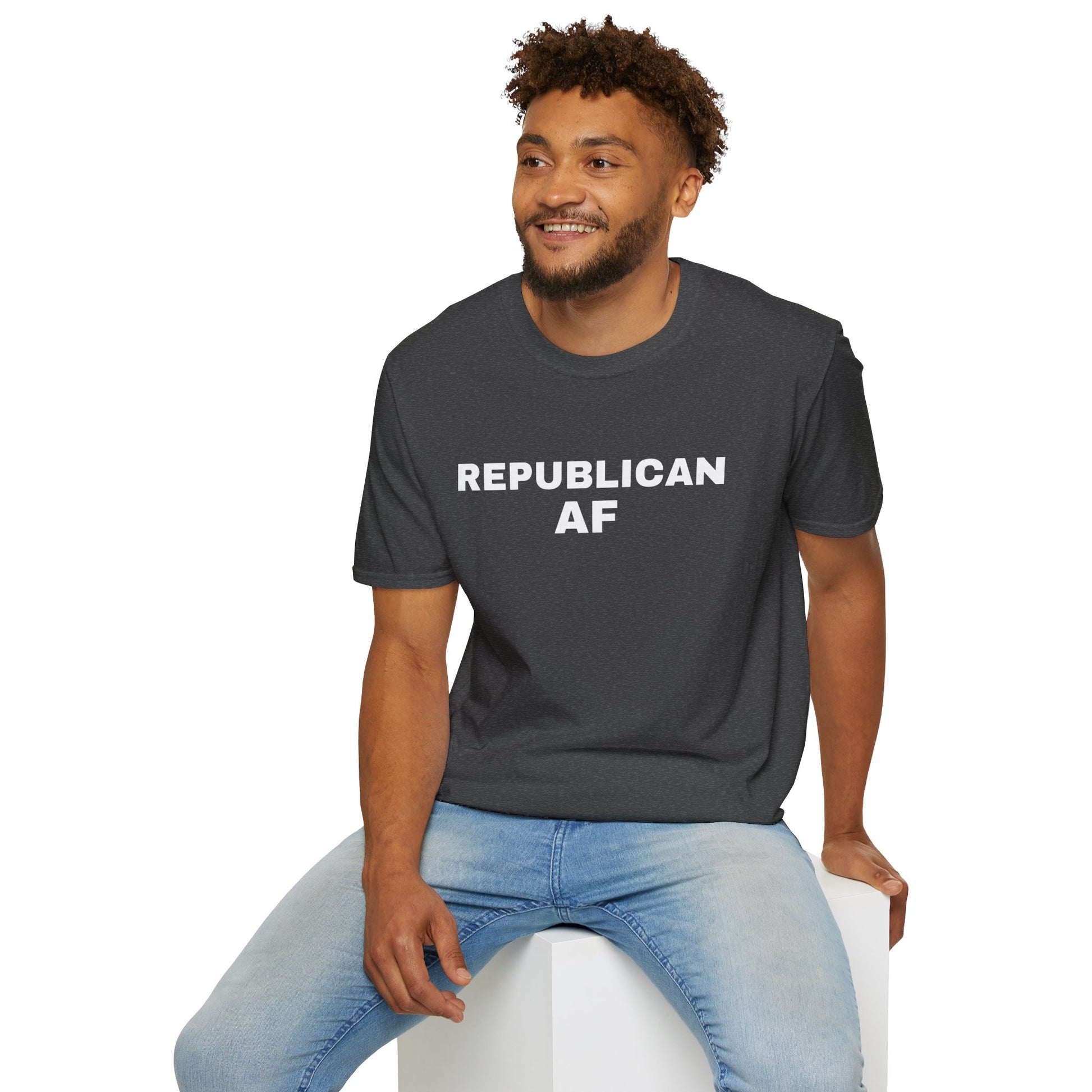 Republican AF Men's Tshirt (White Logo) - Sweet Baby Jeez Teez