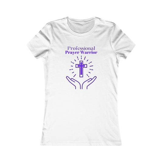 Professional Prayer Warrior Women's Fitted Tshirt (Purple Logo) - Sweet Baby Jeez Teez