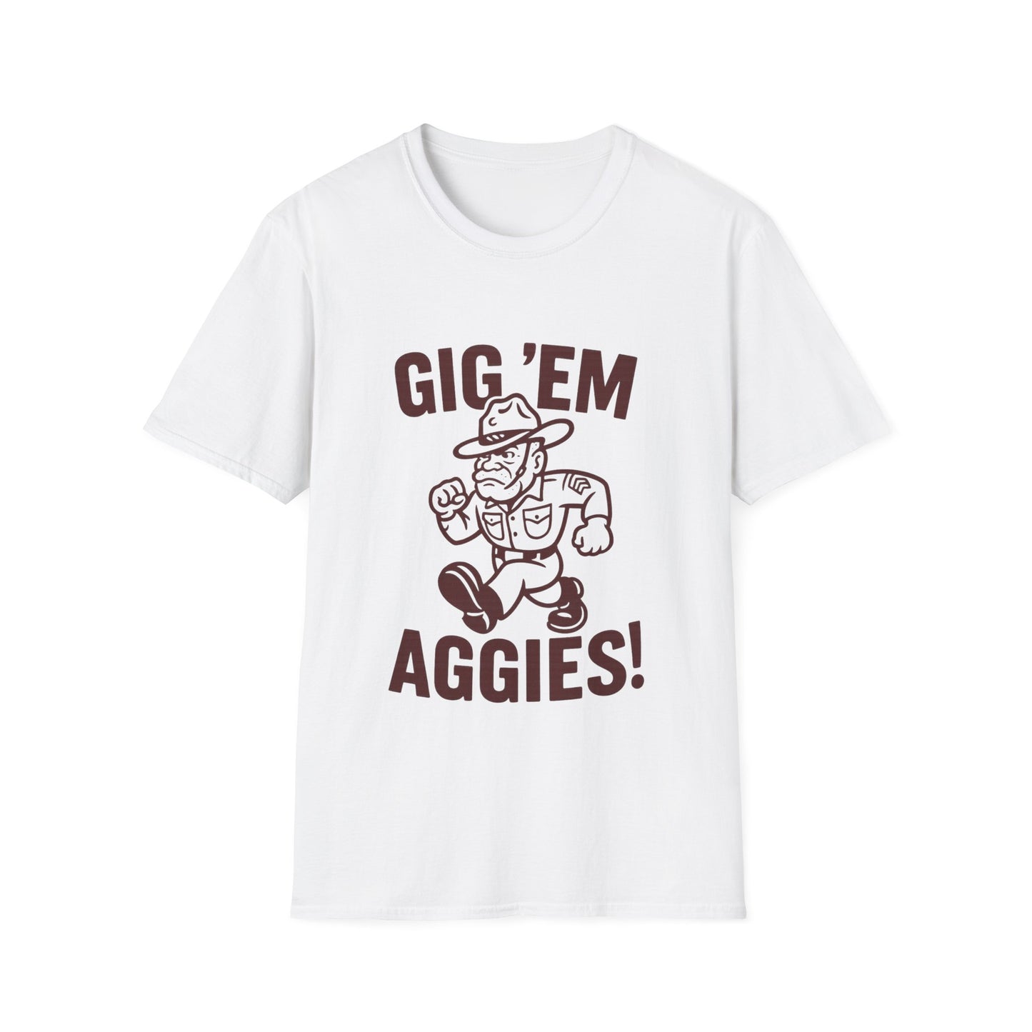 Gig Em Old Sarge Unisex Softstyle Tshirt - Sweet Baby Jeez Teez