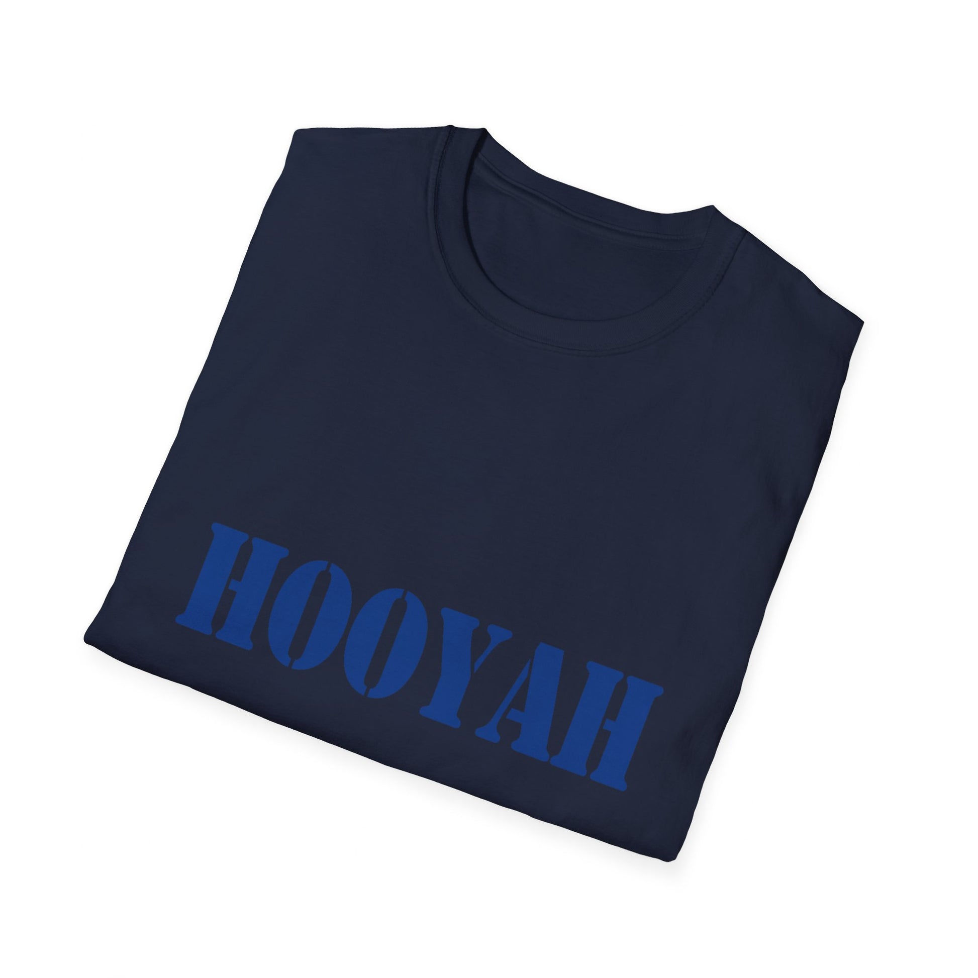 HOOYAH (Navy) Unisex Tshirt (MM Blue Logo) - Sweet Baby Jeez Teez