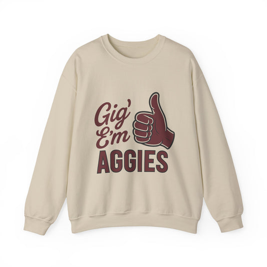 Gig 'Em Aggies Texas A&M Unisex Crewneck Sweatshirt - Sweet Baby Jeez Teez