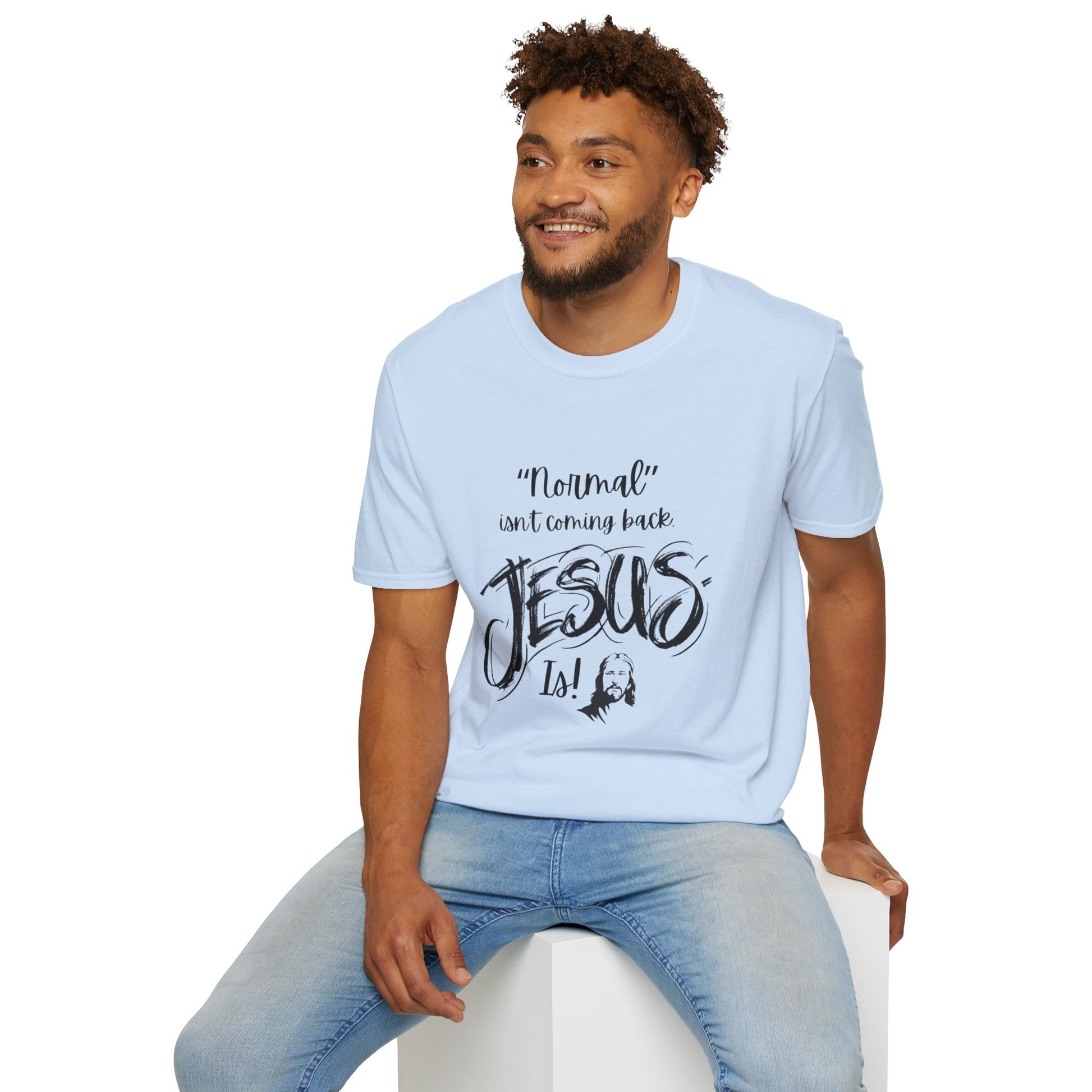 Normal Isn't Coming Back Men's Tshirt (Black Logo) - Sweet Baby Jeez Teez