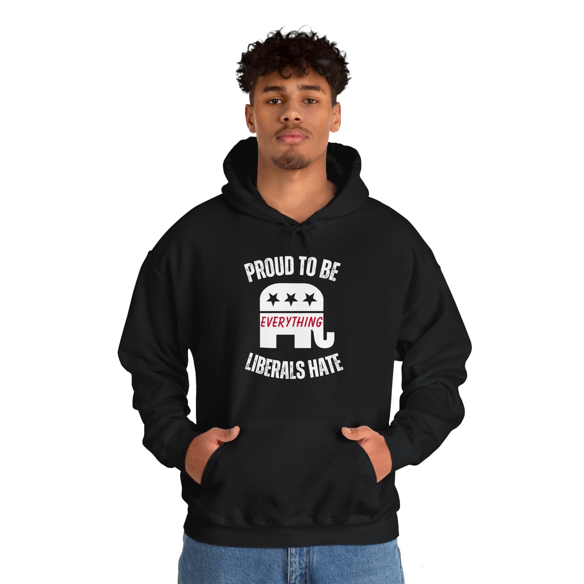 Proud to Be Men's Hoodie (White Logo) - Sweet Baby Jeez Teez