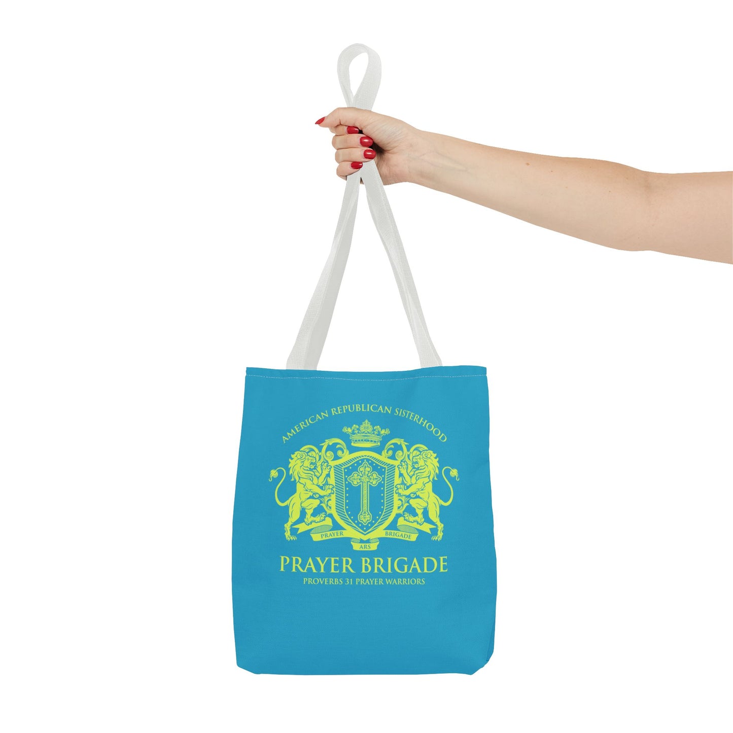 ARS Prayer Brigade Tote Bag (Agua with Chartreuse Logo)