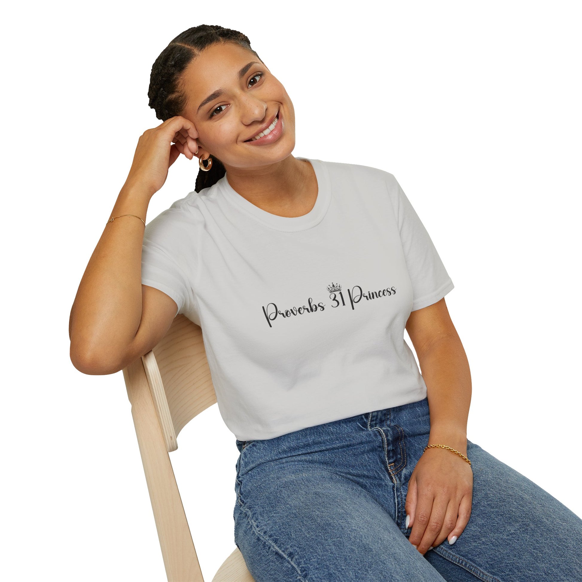 Proverbs 31 Princess Women's Relaxed/Plus Tshirt (Black Logo) - Sweet Baby Jeez Teez