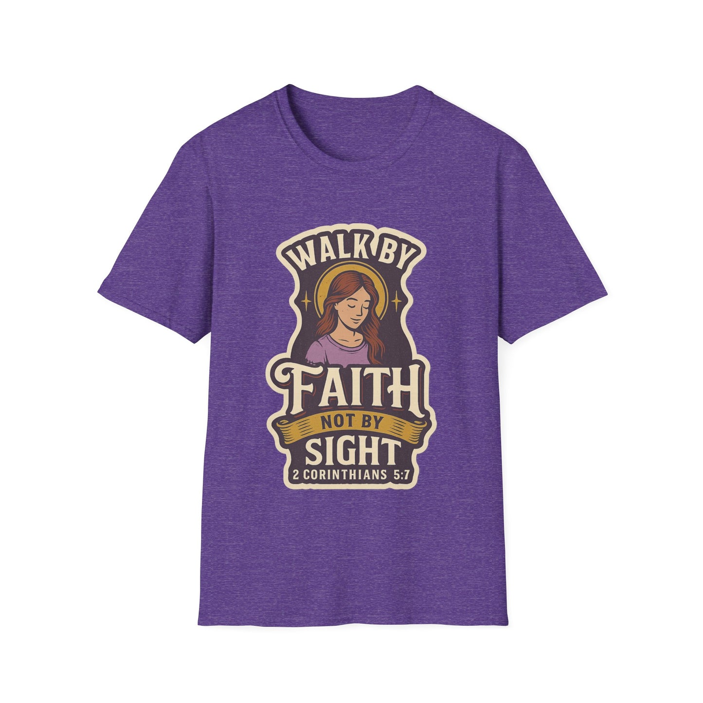 "Walk by Faith" Bible Verse Christian Inspirational Soft Tshirt