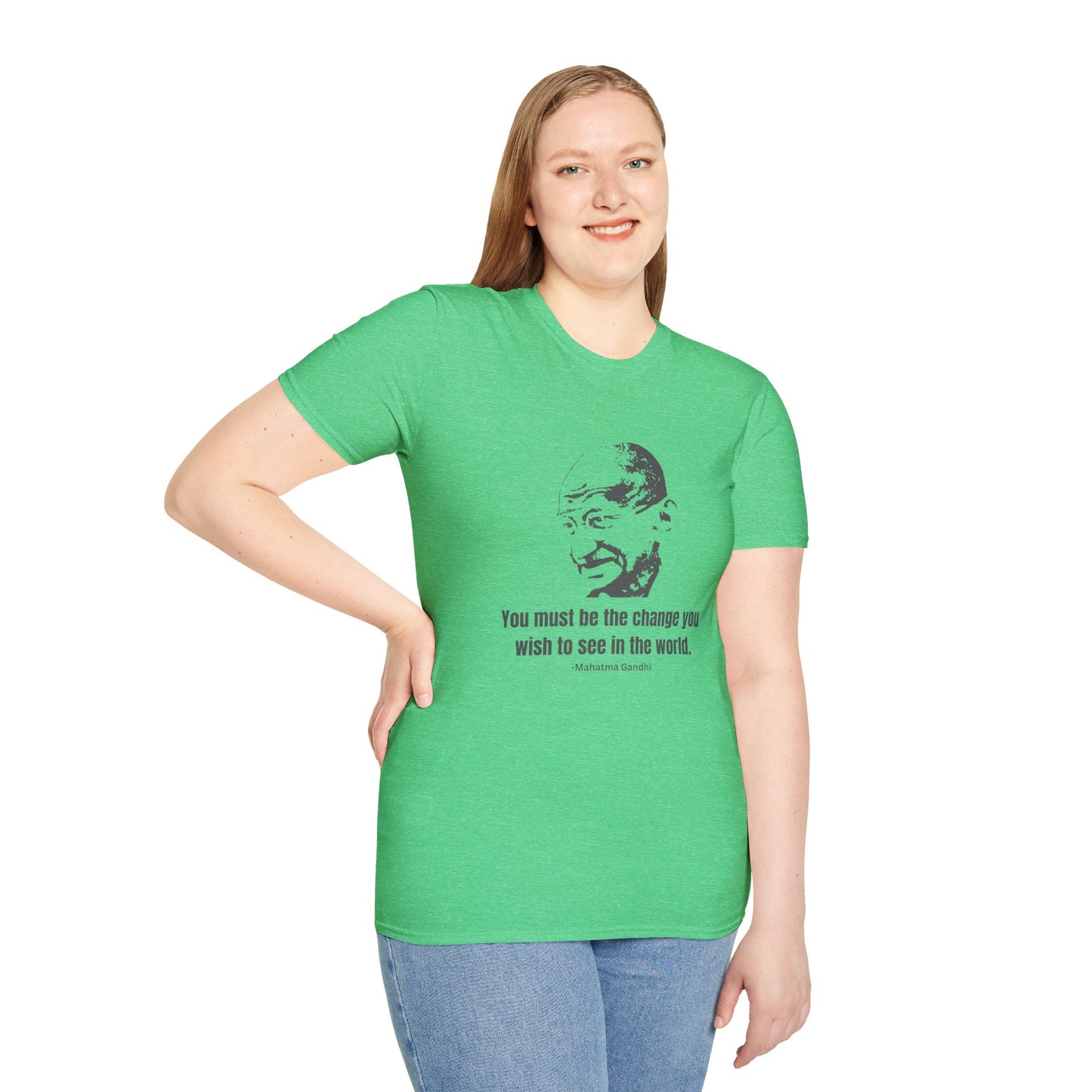 Be the Change Women's Relaxed/Plus Tshirt (IW Gray Logo) - Sweet Baby Jeez Teez