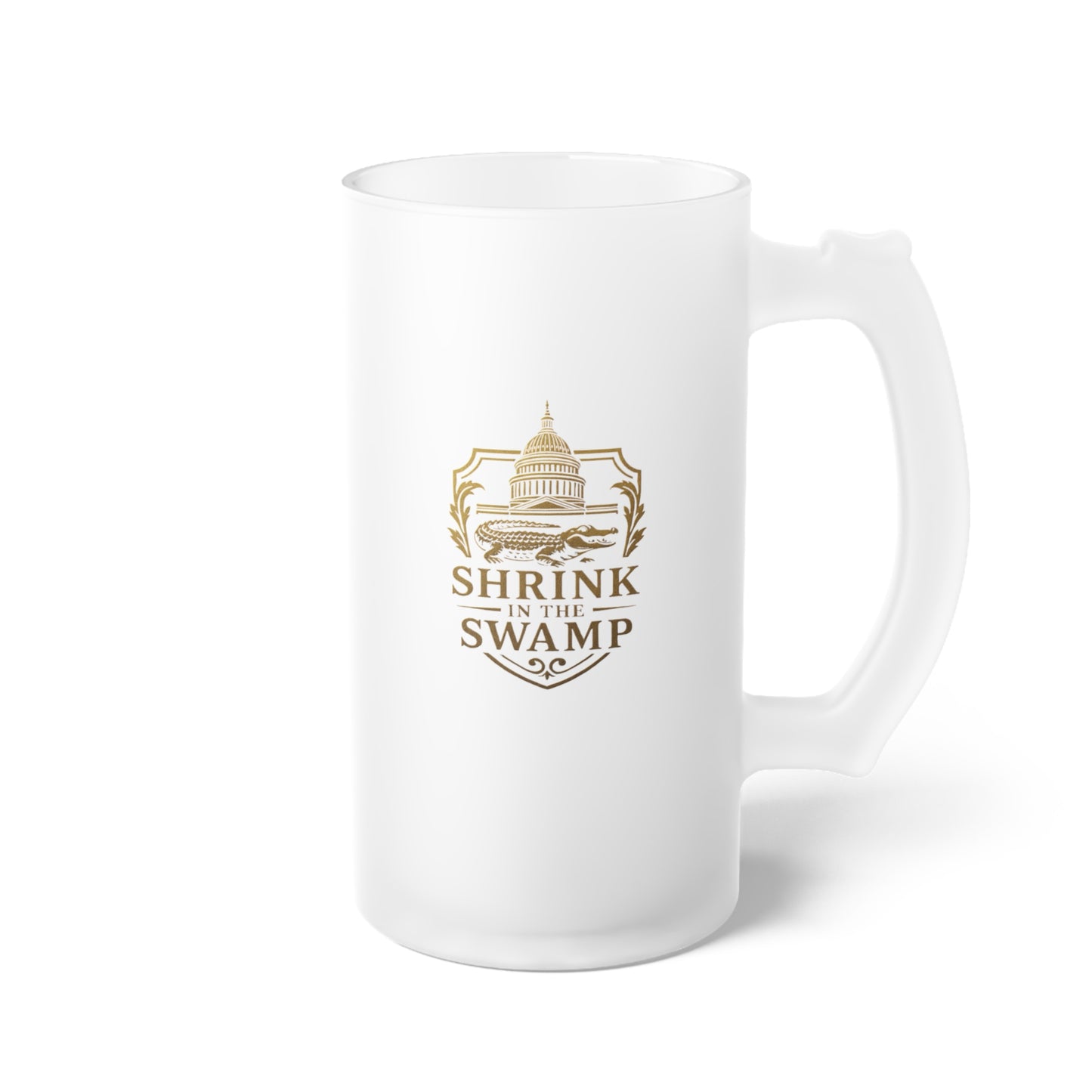 Shrink in the Swamp [TM] Logo Frosted Beer Mug