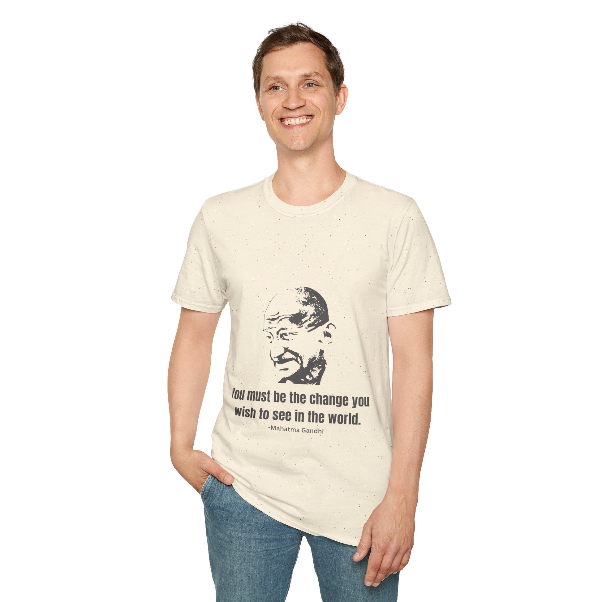Be the Change Men's Tshirt (IW Gray Logo) - Sweet Baby Jeez Teez