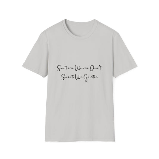 "Southern Women Glisten" Women's Relaxed/Plus Tshirt (NP Black Logo)