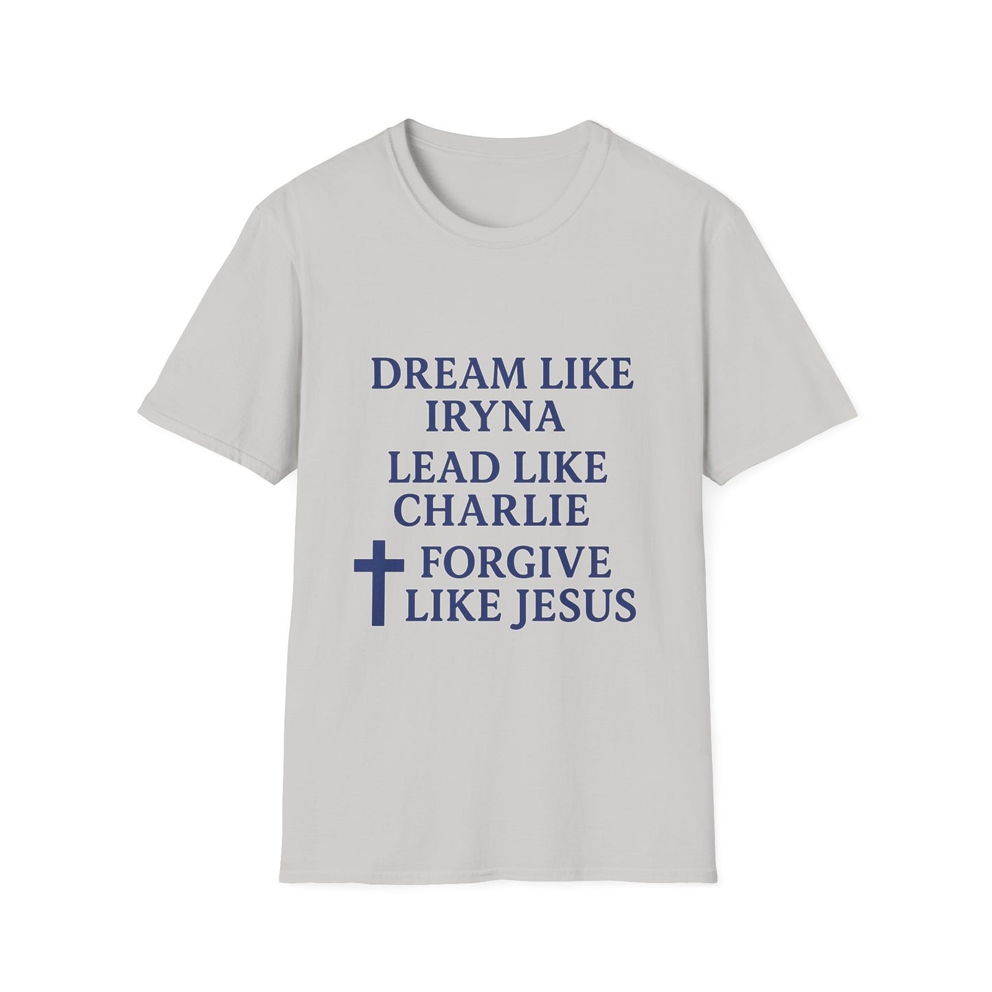 Dream, Lead, Forgive Men's Unisex Tshirt (Midnight Blue Logo)