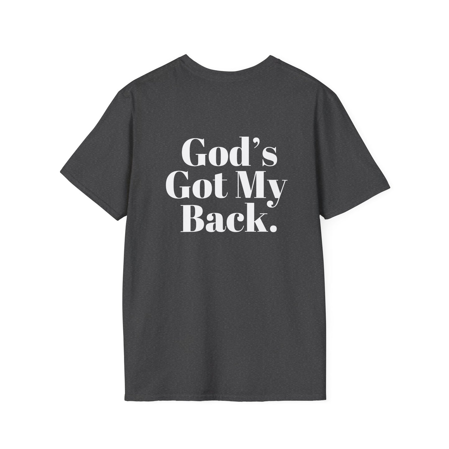 God's Got My Back Men's Tshirt (White Logo) - Sweet Baby Jeez Teez