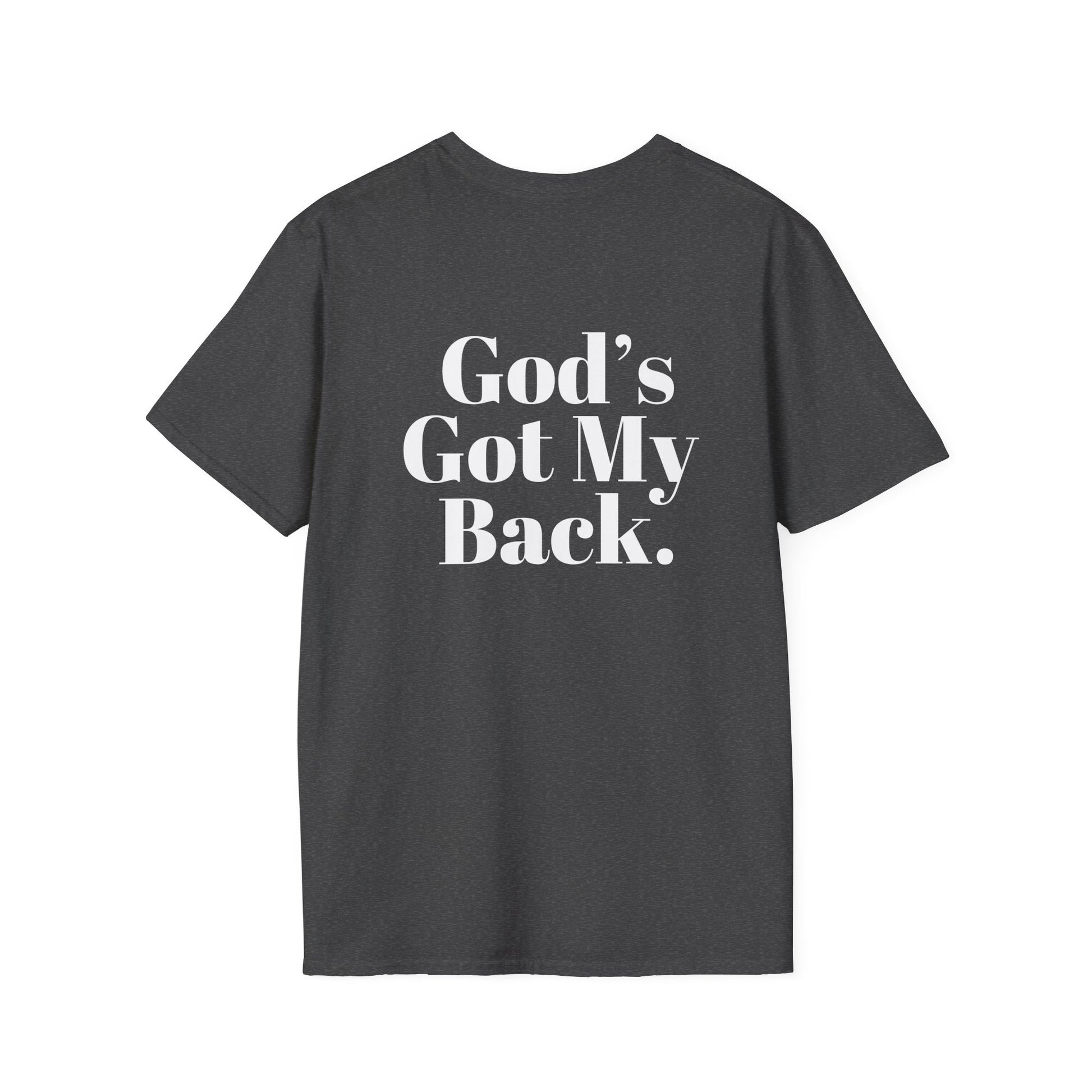 God's Got My Back Men's Tshirt (White Logo) - Sweet Baby Jeez Teez