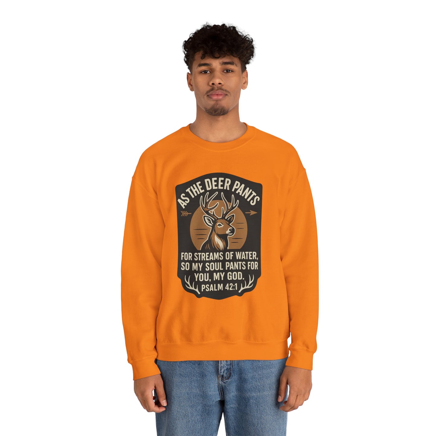 Psalm 42:1 "As the Deer" Bible Verse Cozy Sweatshirt
