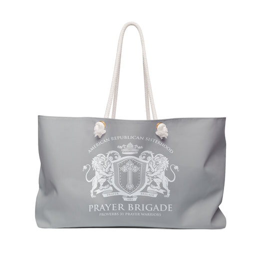 ARS Prayer Brigade Weekender Bag - (Light Gray Logo) - Sweet Baby Jeez Teez