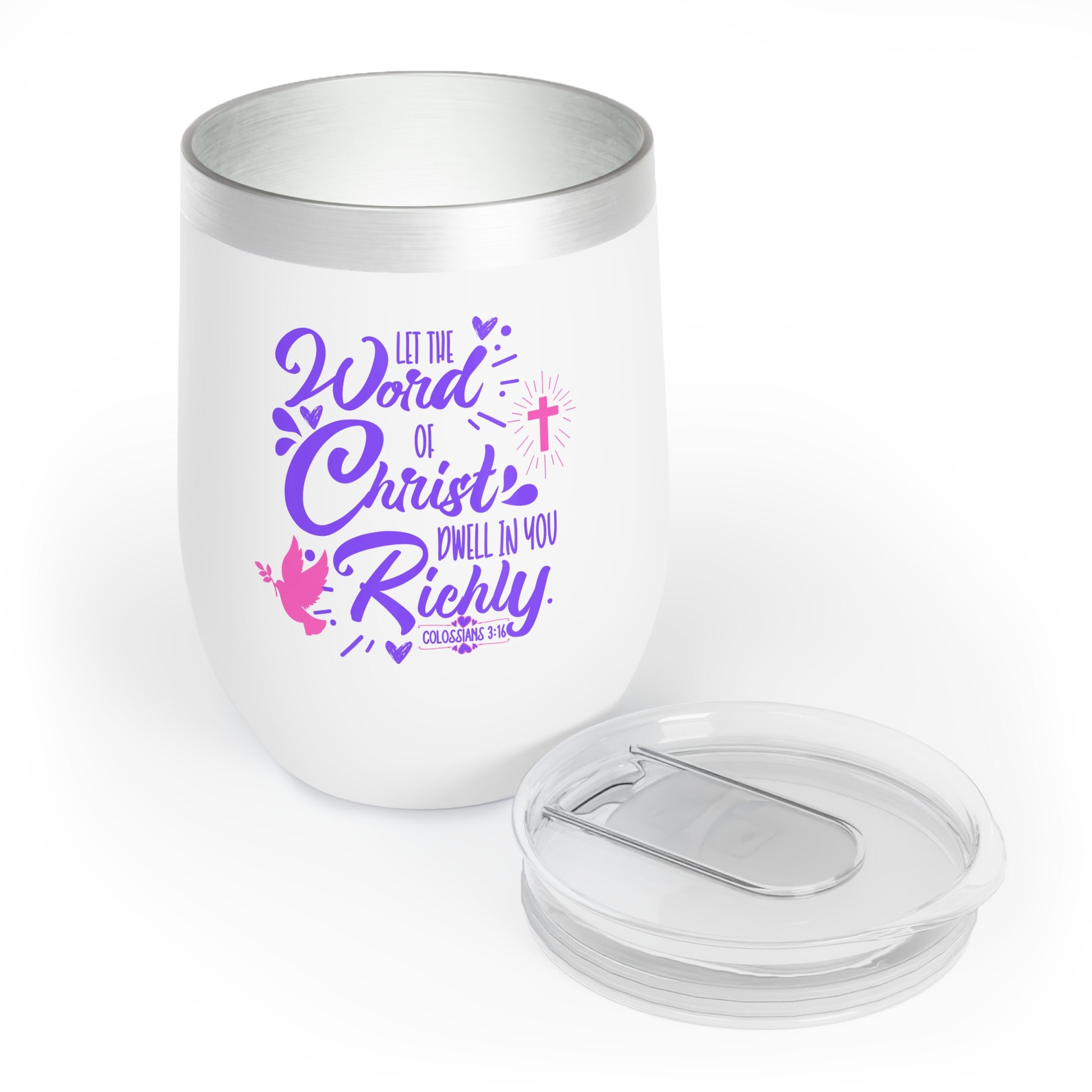 Word of Christ Chill Wine Tumbler (White) - Sweet Baby Jeez Teez