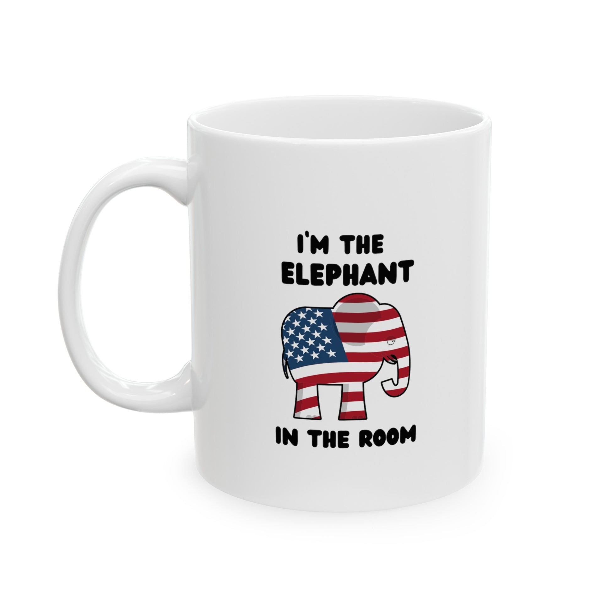 Elephant in Room Ceramic Mug, (11oz, 15oz) - Sweet Baby Jeez Teez