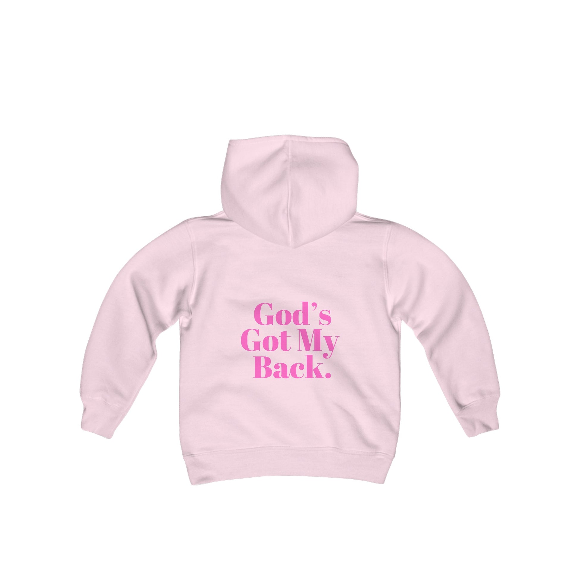 God's Got My Back Girls Hoodie (Pink Logo) - Sweet Baby Jeez Teez