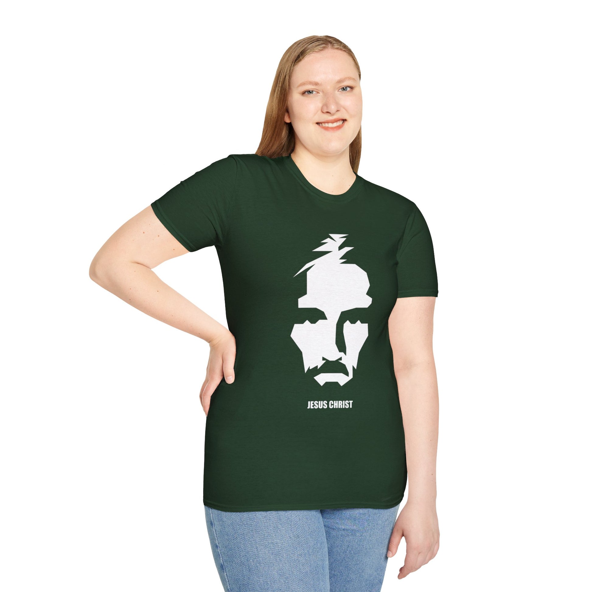 Jesus Portrait Women's Relaxed/Plus Tshirt  (Cont. Logo) - Sweet Baby Jeez Teez