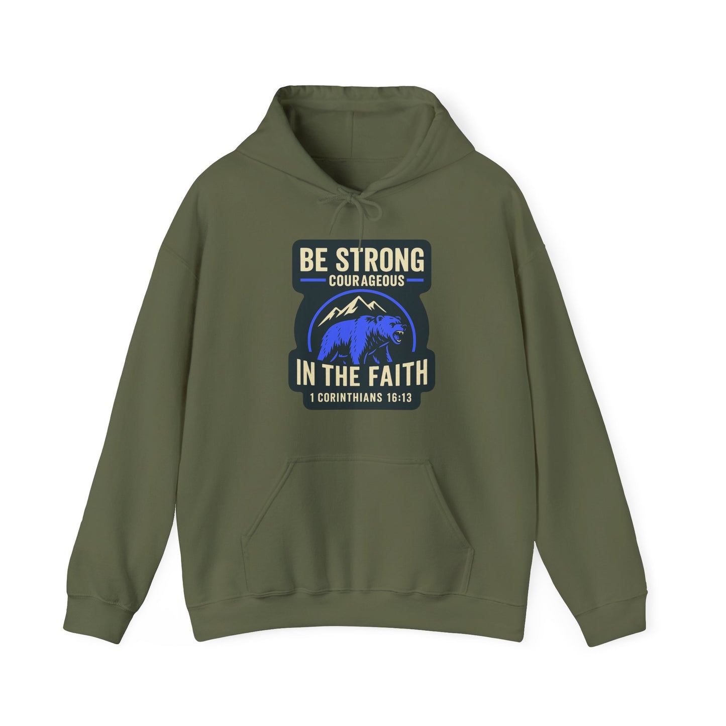 "Be Strong and Courageous" Bear Bible Verse Sweatshirt