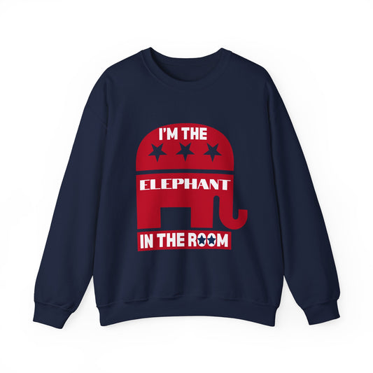 Elephant in the Room Men's Sweatshirt (Navy Blue) - Sweet Baby Jeez Teez