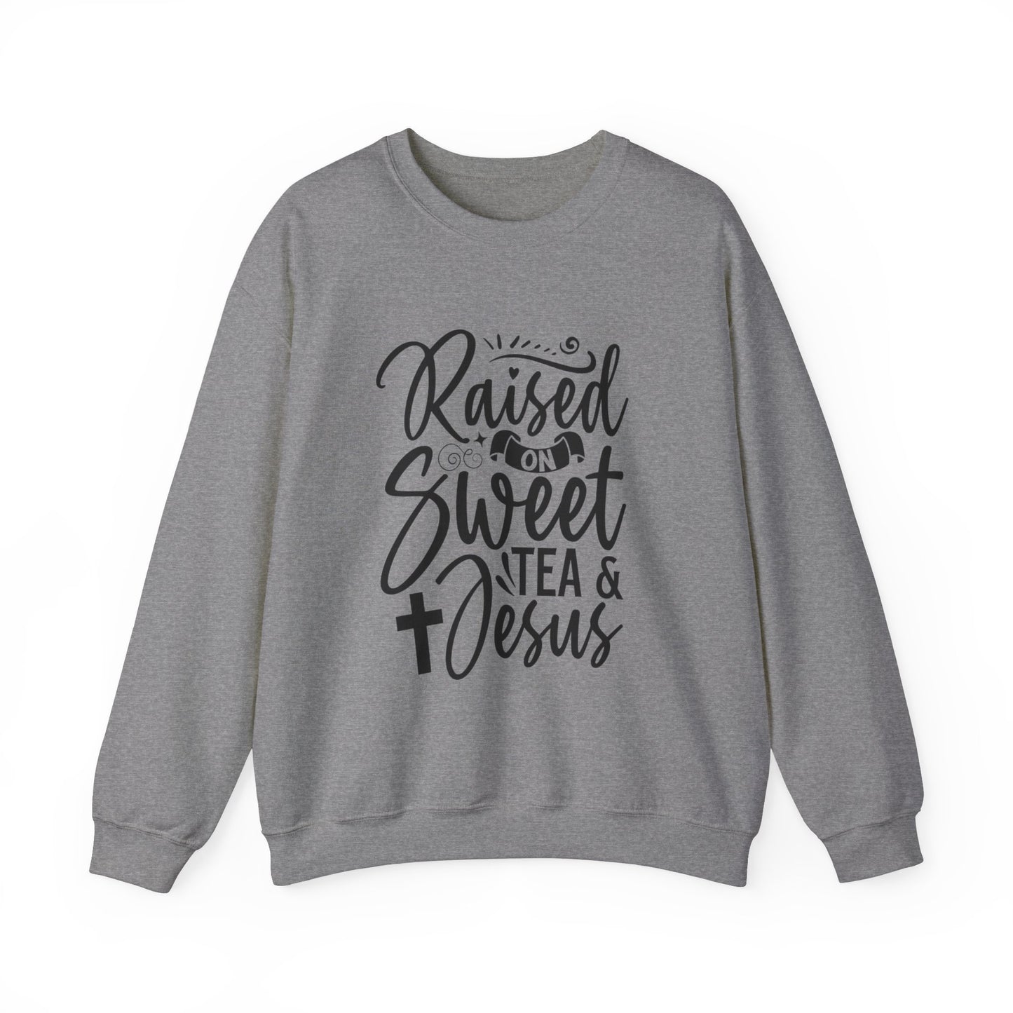 Sweet Tea and Jesus Women's Relaxed Sweatshirt (Black Logo) - Sweet Baby Jeez Teez