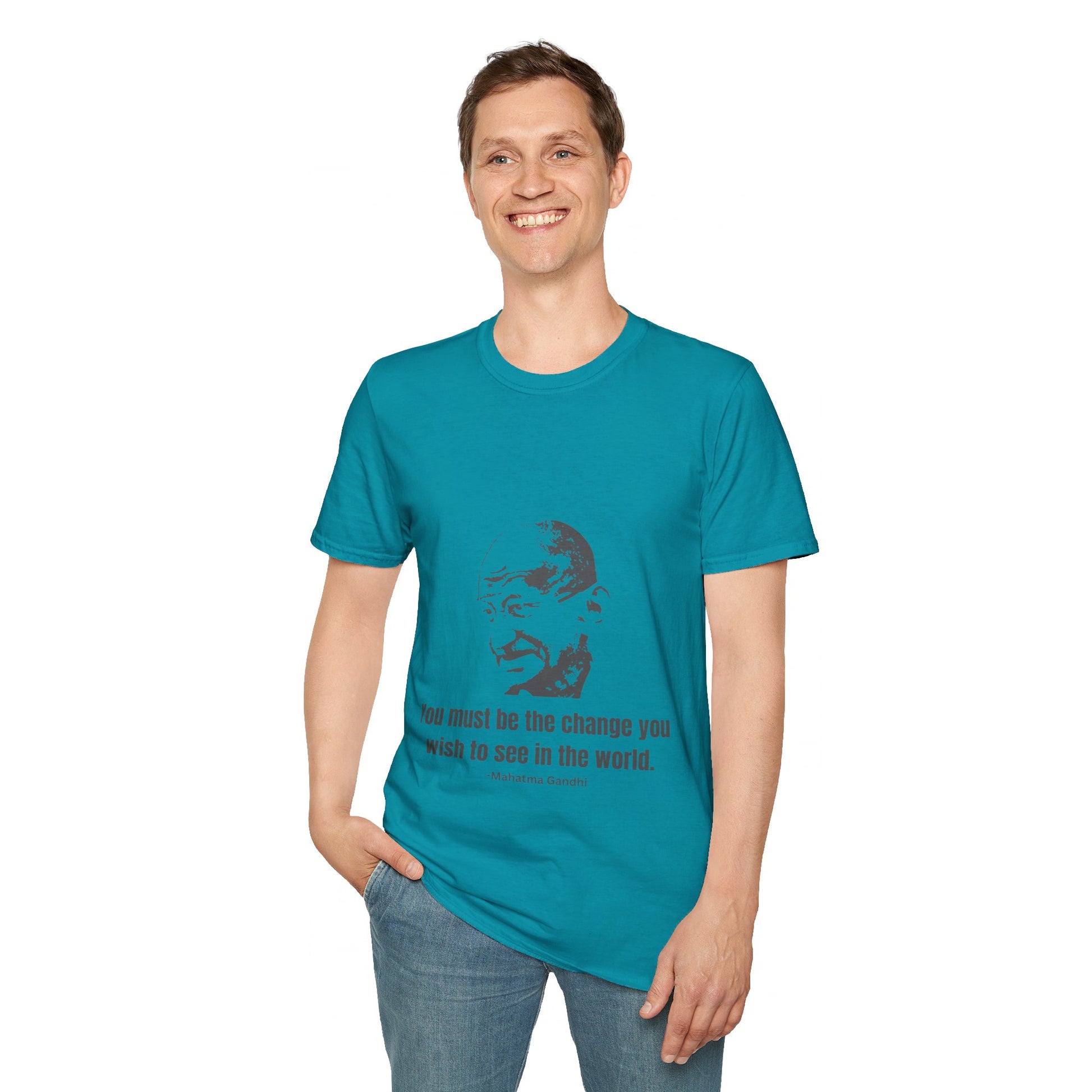 Be the Change Men's Tshirt (IW Gray Logo) - Sweet Baby Jeez Teez
