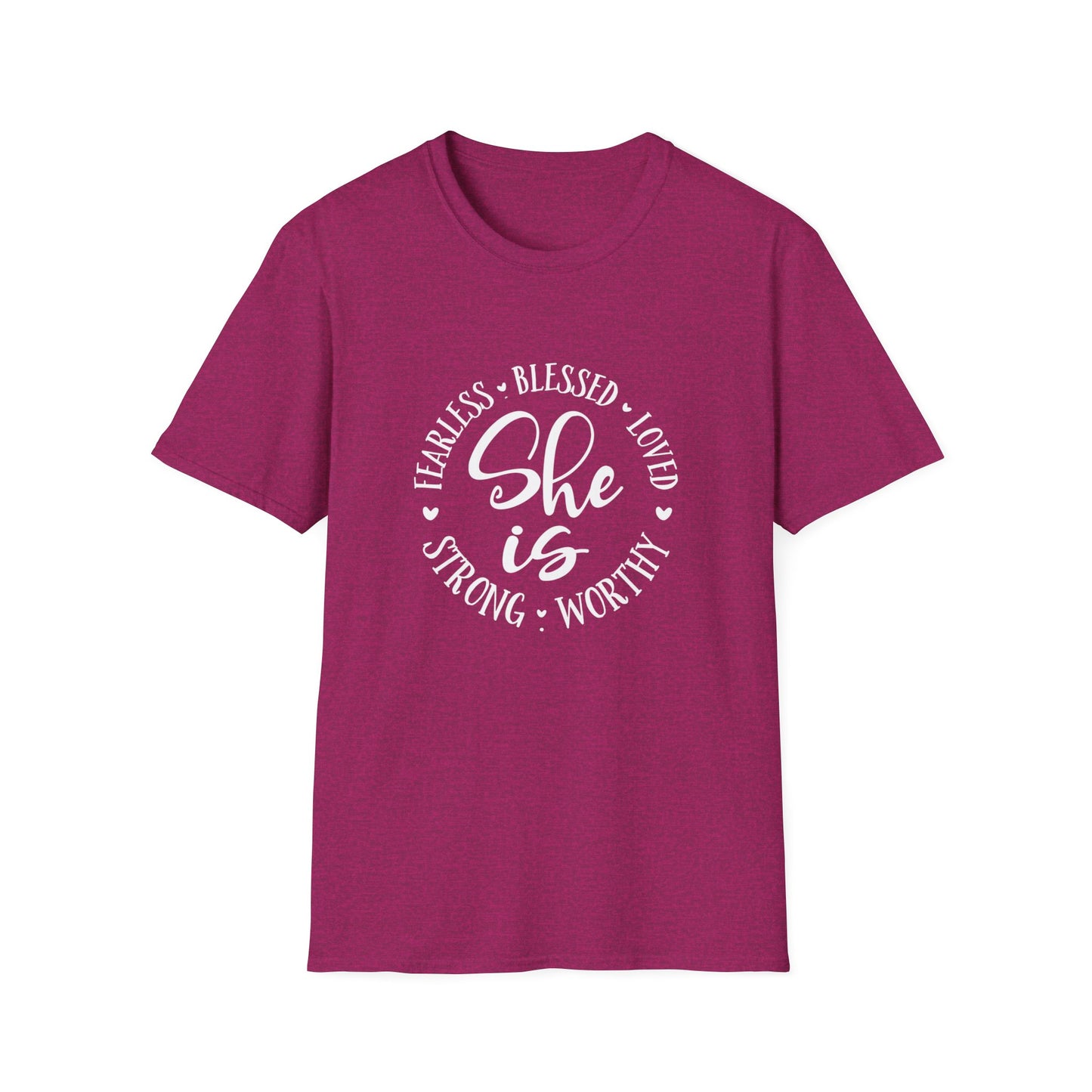 She Is Women's Relaxed/Plus Tshirt (White Logo) - Sweet Baby Jeez Teez